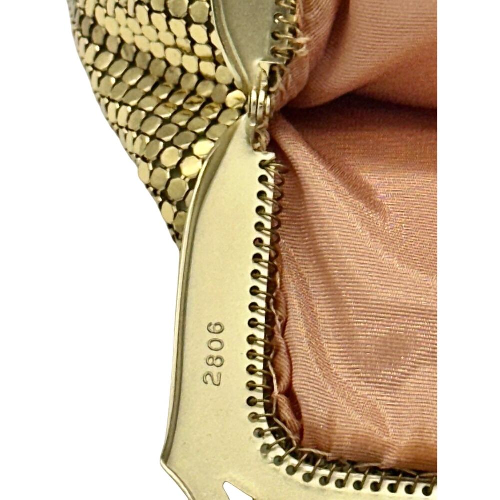 Whiting & Davis Mesh Purse Art Deco Gold Tone Vintage Evening Bag Chain Strap - Picture 6 of 9